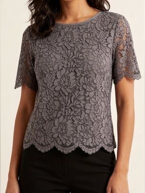 Lace Short Sleeve Top
